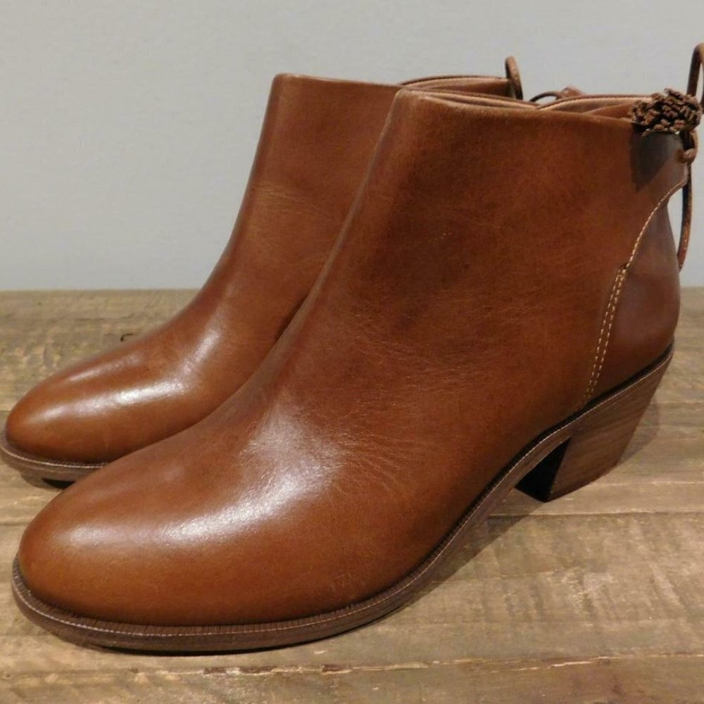 Madewell x Sezane Brown Leather Ankle Boots